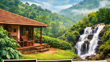 Best homestays in Sakleshpur – Planters County coffee estate stay with waterfall, scenic hills, campfire nights and Malnad cuisine.