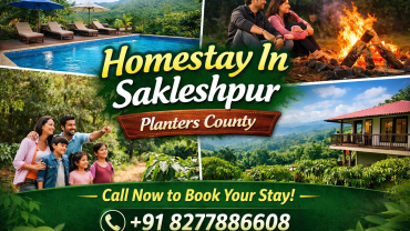Family-friendly Sakleshpur homestay with swimming pool, coffee plantation view, bonfire night and hilltop balcony at Planters County