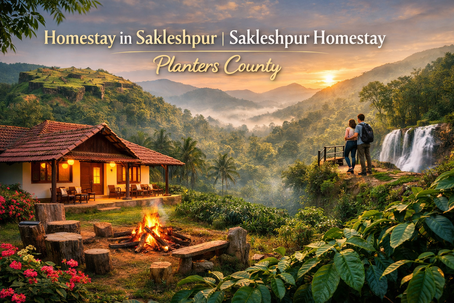 Homestay in Sakleshpur surrounded by coffee plantations and Western Ghats hills – Sakleshpur Homestay Planters County coffee estate stay in Karnataka