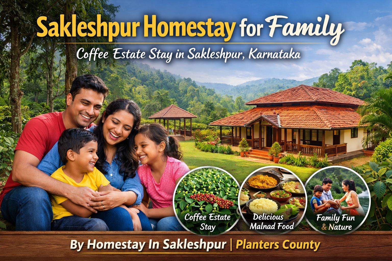 Sakleshpur homestay for family at Planters County coffee estate stay in Sakleshpur Karnataka with Malnad food and nature views