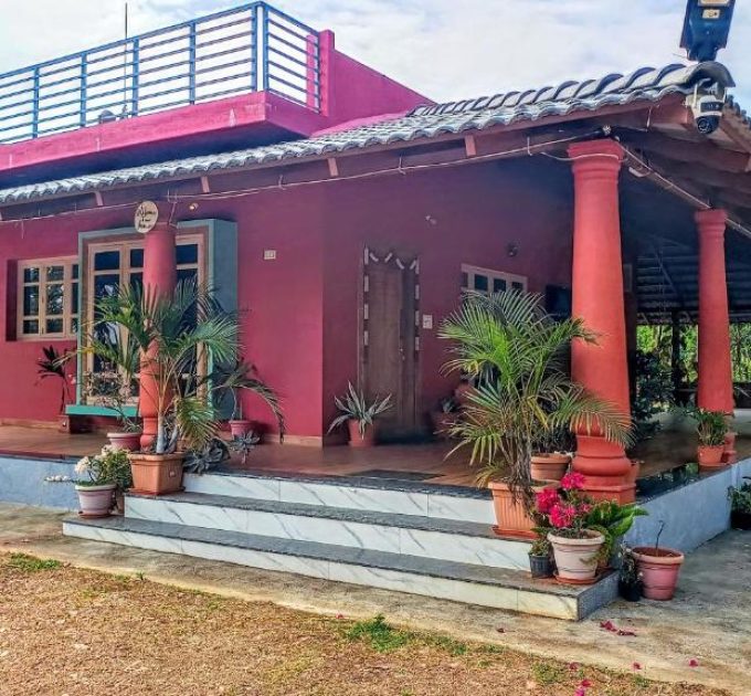 Aksha Homestay in Sakleshpur exterior view surrounded by nature and coffee plantation